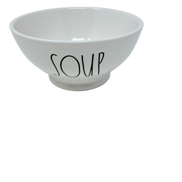 Rae Dunn By Magenta SOUP White Ceramic Bowl Farmhouse Kitchen Rustic Decor - Picture 6 of 7